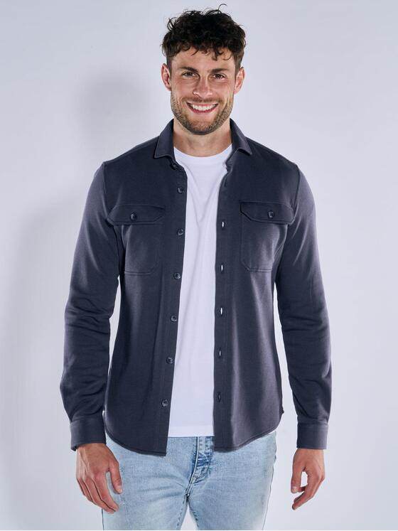 emilio adani Herren Overshirt uni Blau 39207