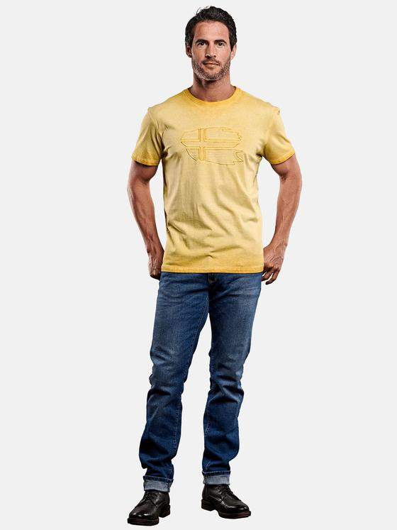 engbers Herren T-Shirt mit Applikationen Sonnenorange 28008