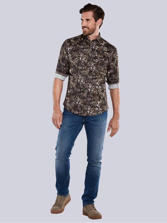 engbers Herren Langarm-Hemd gemustert Braun 35790