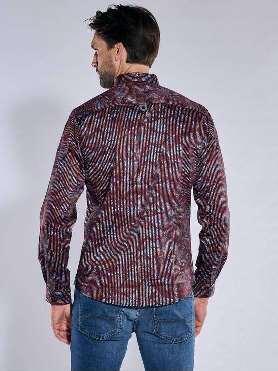 engbers Herren Langarm-Hemd gemustert Rot 38012