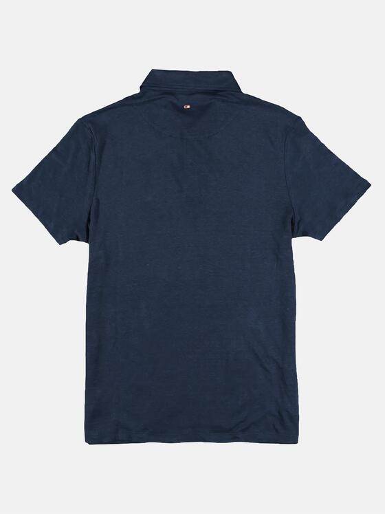 emilio adani Herren Hochwertiges Poloshirt aus reinem Leinen Blau 29887