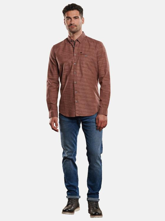 engbers Herren Langarm-Hemd leicht gemustert Orange 32274