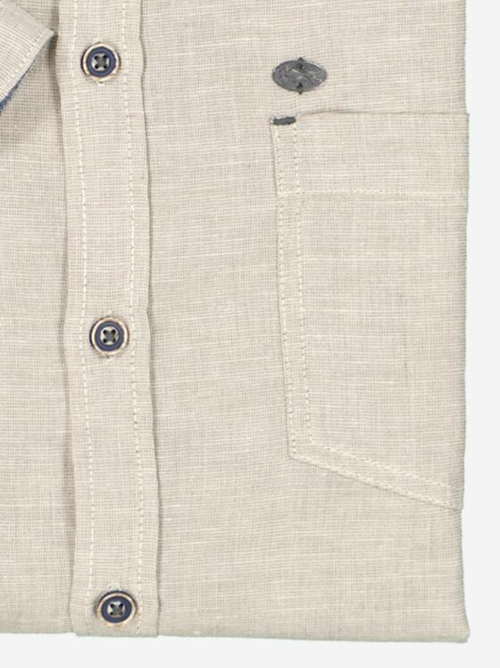engbers Herren Kurzarm-Hemd mit Leinenanteil Beige 36552