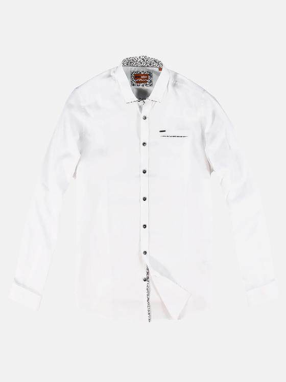 emilio adani Herren Hemd uni Weiß 30951