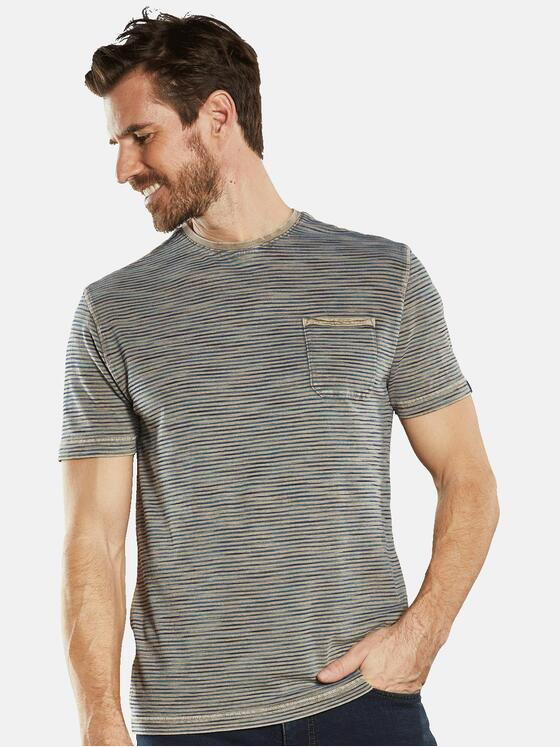 engbers Herren T-Shirt gestreift Beige 34517