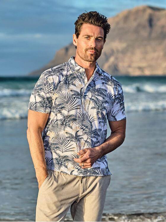 engbers Herren Polo-Shirt gemustert Reinweiss 38885