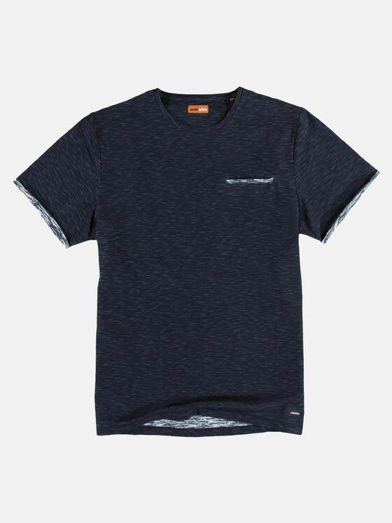 emilio adani Herren Slub Garn T-Shirt Blau 23380