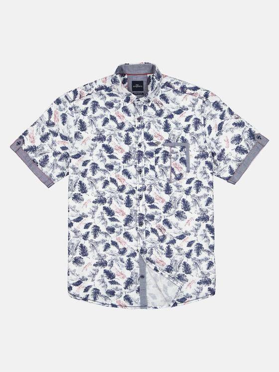 engbers Herren Kurzarm-Hemd mit All-Over-Print Marineblau 33246