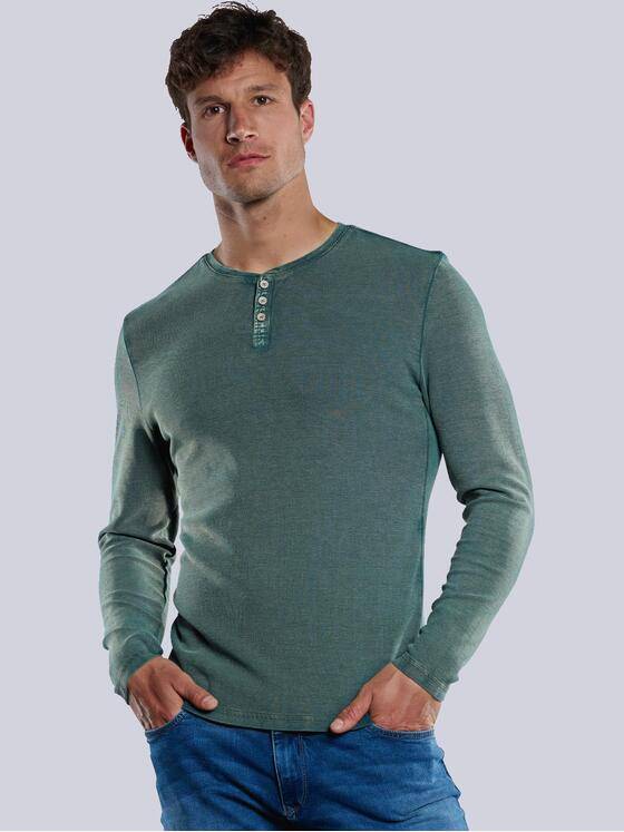engbers Herren Henley-Shirt strukturiert Petrolblau 33436