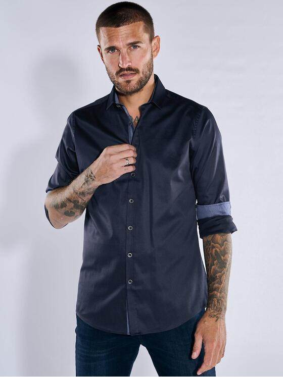 emilio adani Herren Langarm-Hemd "My Favorite" Saphirblau 35154