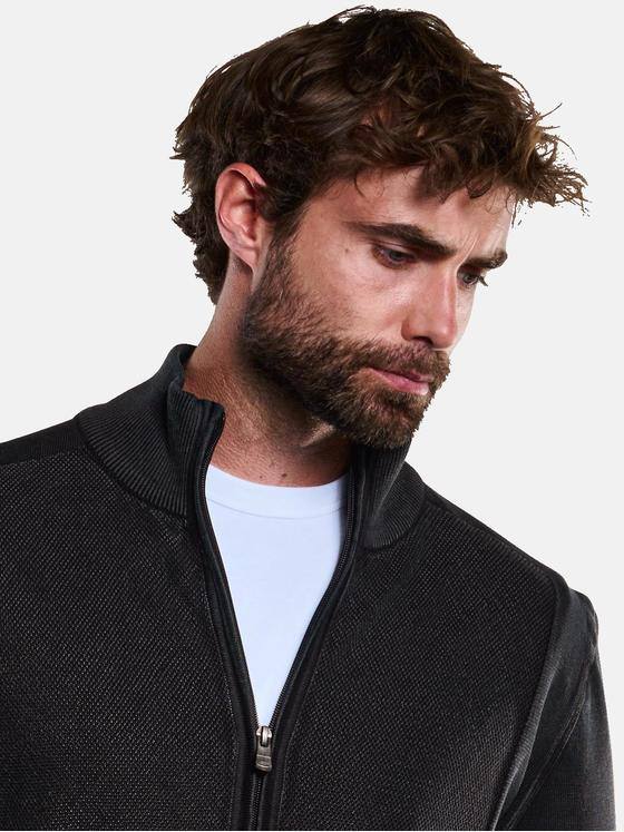 engbers Herren Strickjacke strukturiert Anthrazit 33399