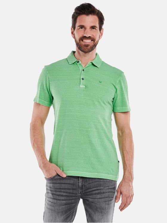 ENGBERS GERMANY Herren Polo-Shirt mit Leinenanteil Grün 35083