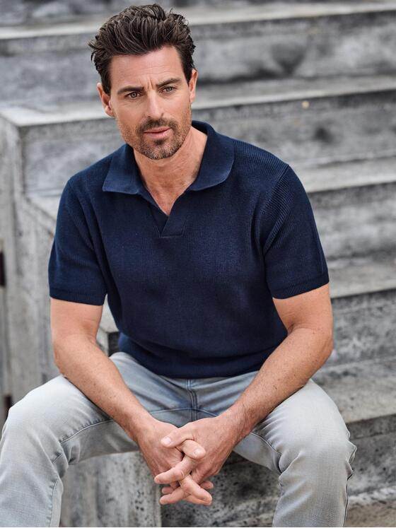 engbers Herren Polo-Shirt strukturiert Saphirblau 39046