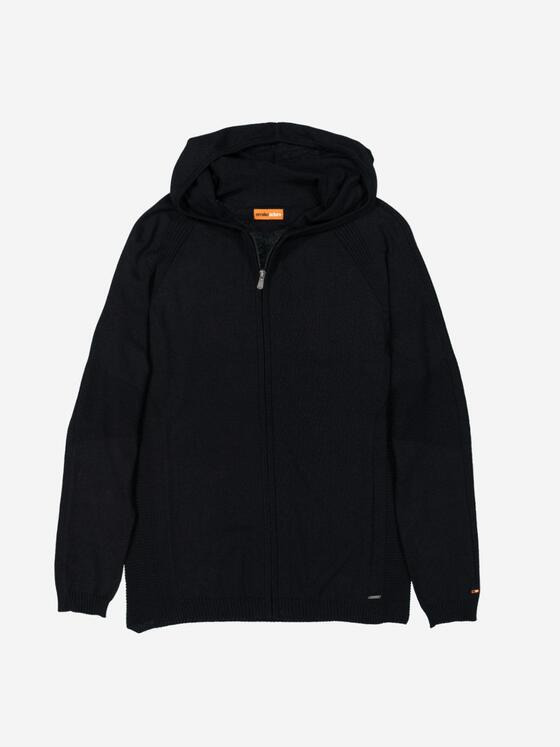 emilio adani Herren Cardigan mit Kapuze Schwarz 37398