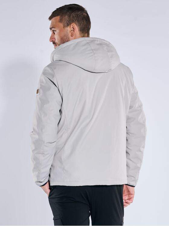 emilio adani Herren Wendejacke mit Kapuze Silbergrau 39285