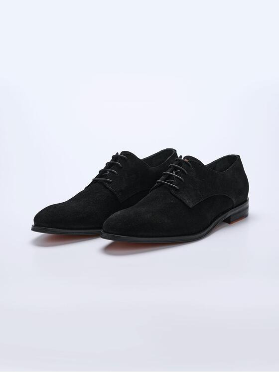 emilio adani Herren Halbschuh aus Velours-Leder Schwarz 36709