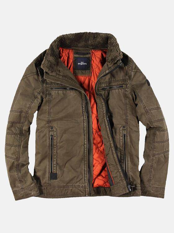 engbers Herren Jacke mit abnehmbarem Kragen. Braun 30204