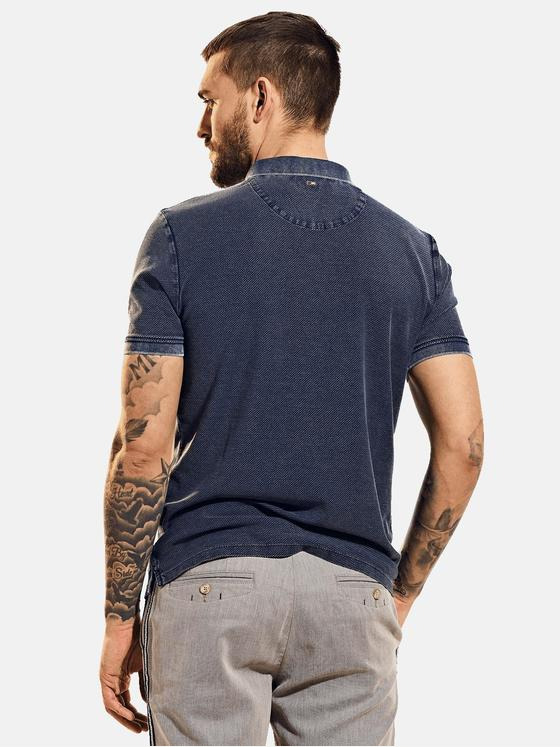 emilio adani Herren Poloshirt strukturiert Blau 31629