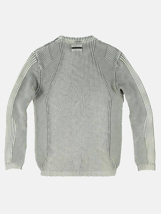 emilio adani Herren Rundhals-Pullover mit Strukturwechsel Grau 31978