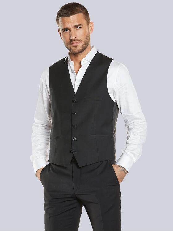 emilio adani Herren Anzug-Weste slim fit Schwarz 34917