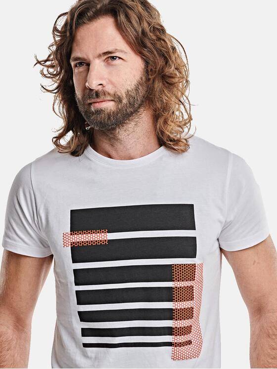 emilio adani Herren Rundhals T-Shirt Weiß 27497