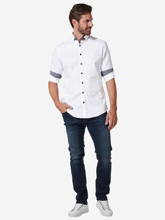 ENGBERS GERMANY Herren Langarm-Hemd dezent glänzend Reinweiss 36713