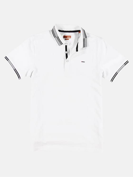 emilio adani Herren Poloshirt mit zahlreichen Kontrastdetails Weiß 29674