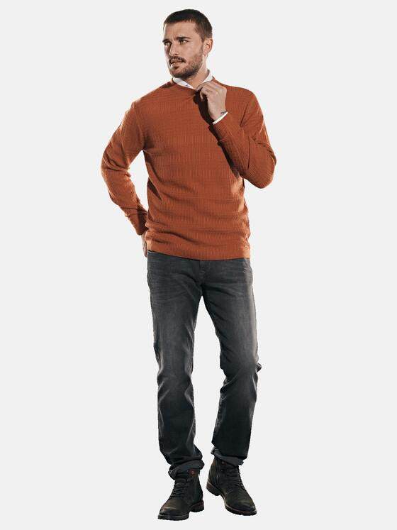 emilio adani Herren Pullover aus Merinowolle Orange 32064