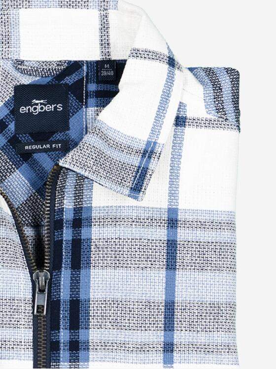 engbers Herren Overshirt kariert Mittelblau 38176
