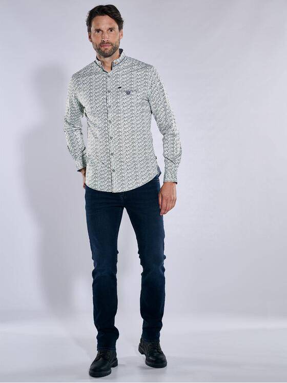 engbers Herren Langarm-Hemd gemustert Gruen 38013