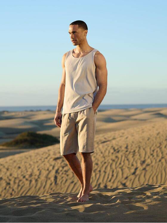 emilio adani Herren Rundhals T-Shirt Beige 38937