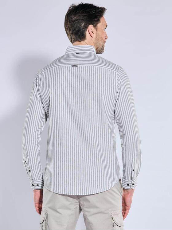 engbers Herren Langarm-Hemd gestreift Oliv 38292