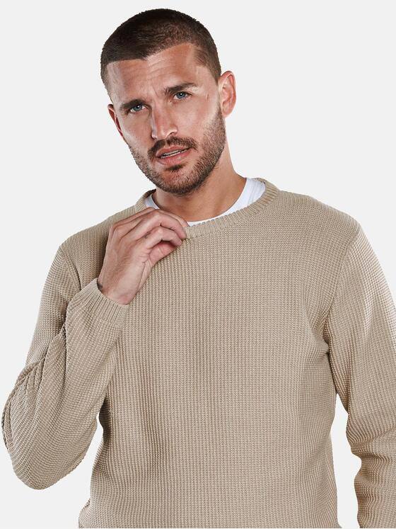 emilio adani Herren Pullover strukturiert Beige 33400