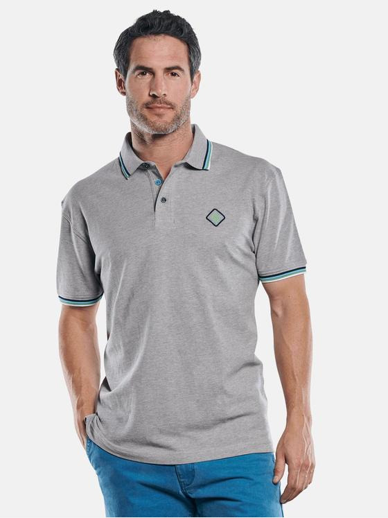 engbers Herren Poloshirt mit raffinierter Kragen und Bündchen Verarbeitung Grau 29735