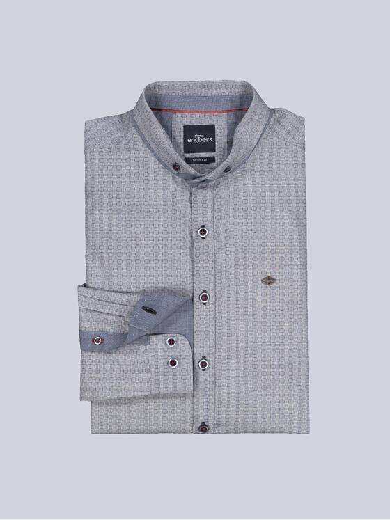 engbers Herren Langarm-Hemd slim fit Grau 35792