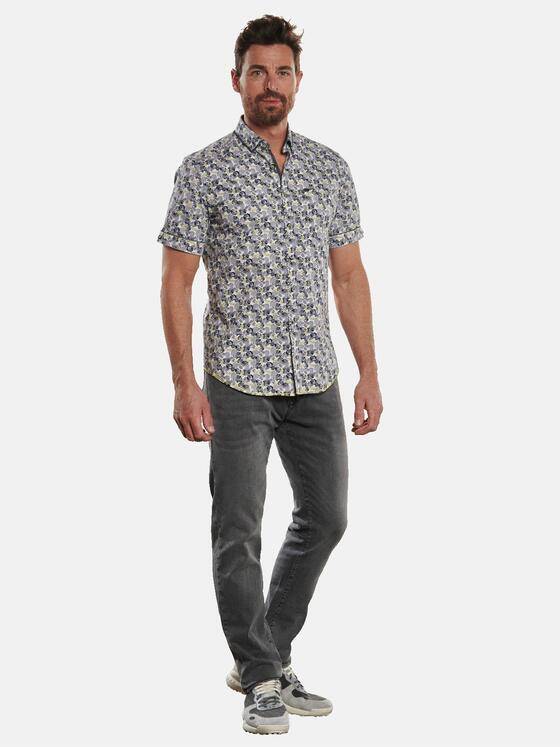 engbers Herren Kurzarm-Hemd gemustert Zitronengelb 32621