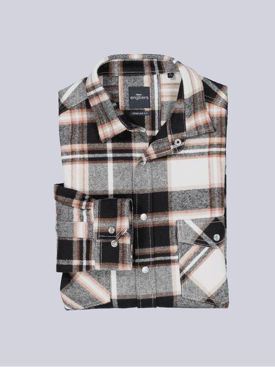 engbers Herren Langarm-Hemd kariert Schwarzbraun 35211