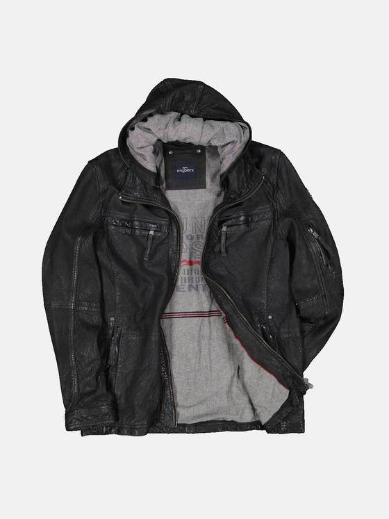 engbers Herren Lederjacke Schwarz 33548