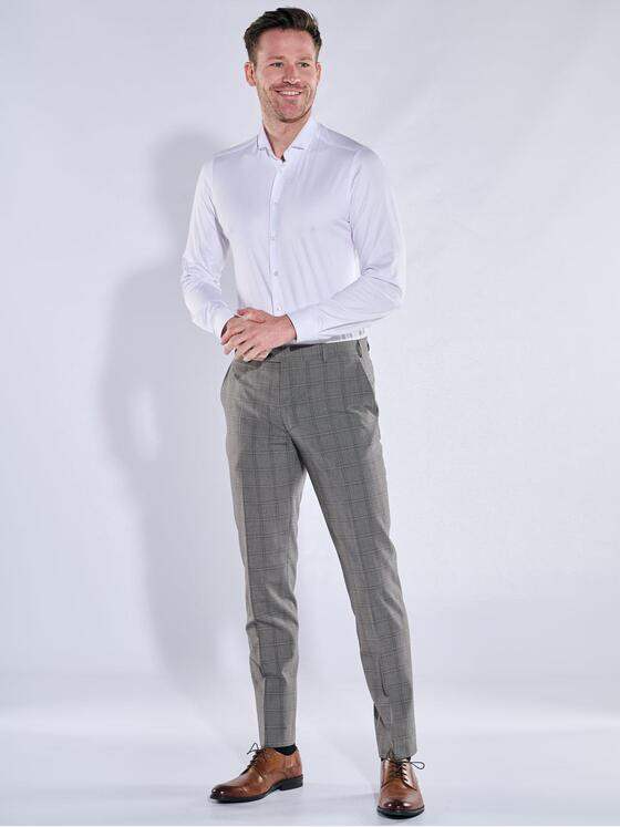 emilio adani Herren Anzug-Hose im Karodesign Grau 38189