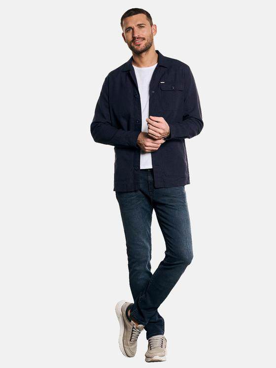emilio adani Herren Hemd uni Blau 32838