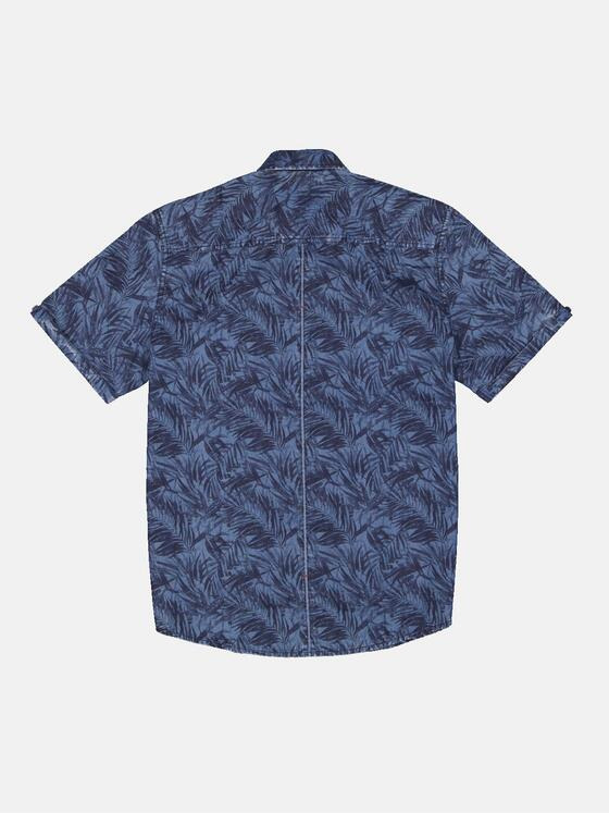 engbers Herren Kurzarm-Hemd gemustert Blau 34354