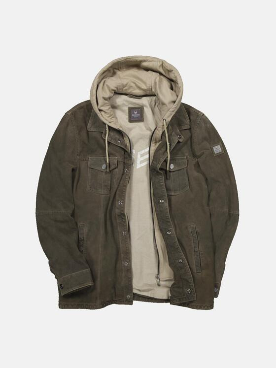 ENGBERS GERMANY Herren Lederjacke mit Inlet Grün 34493