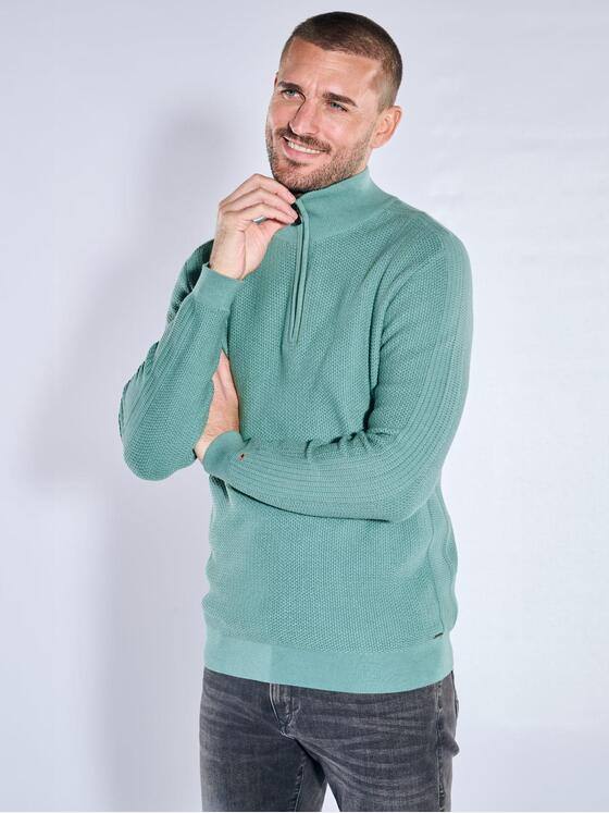 emilio adani Herren Pullover Polokragen Gruen 39974