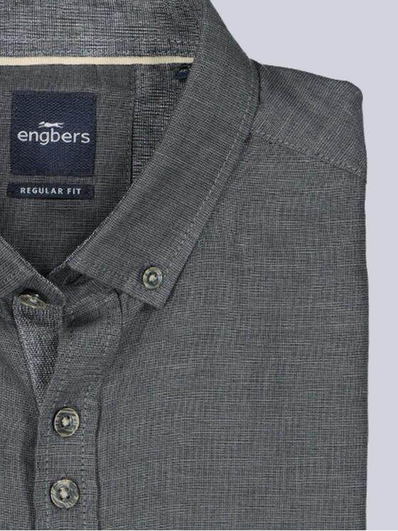 engbers Herren Kurzarm-Hemd mit Leinenanteil Anthrazit 38384