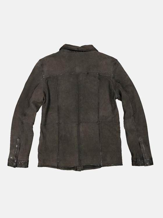 emilio adani Herren Lederjacke slim fit Braun 34449