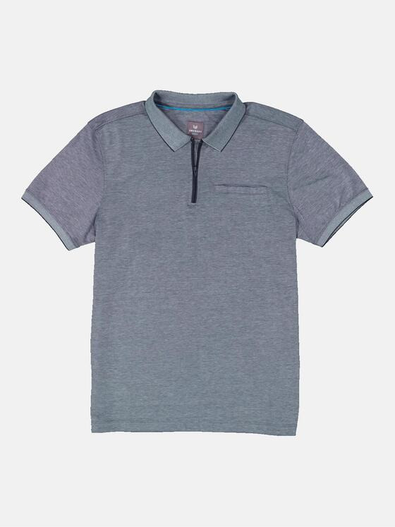 ENGBERS GERMANY Herren Poloshirt mit Reißverschluss Mittelblau 34826