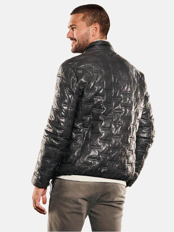 emilio adani Herren Lederjacke regular Grau 35201