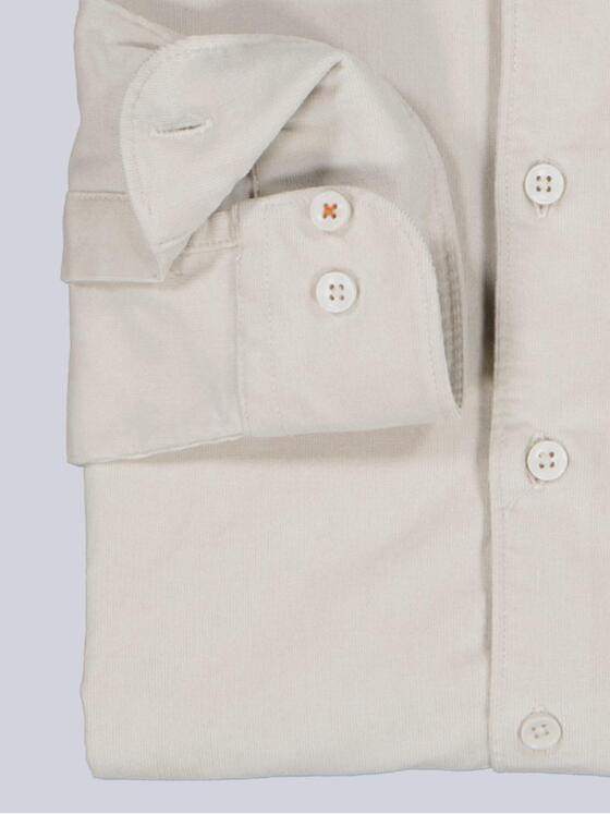 emilio adani Herren Langarm-Hemd aus Babycord Naturweiss 39482