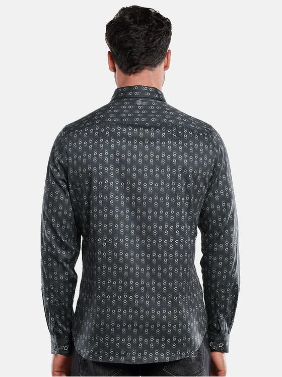 ENGBERS GERMANY Herren Langarm-Hemd dezent glänzend Anthrazit 31887