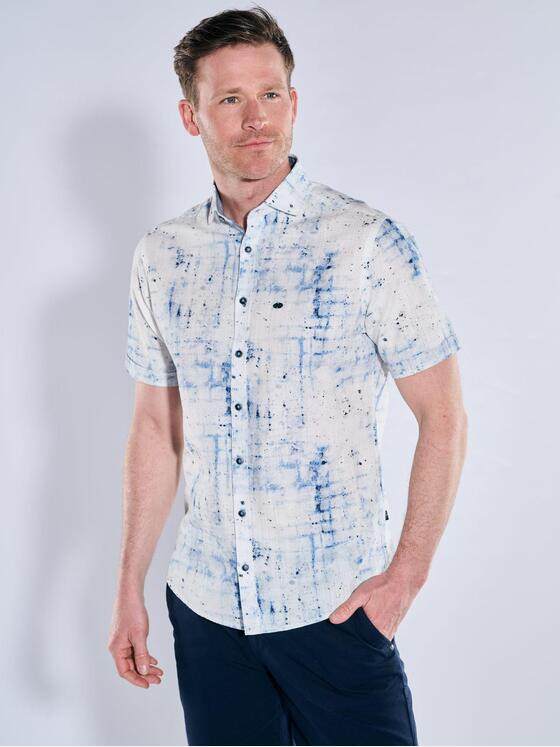 engbers Herren Kurzarm-Hemd gemustert Brilliantblau 38906